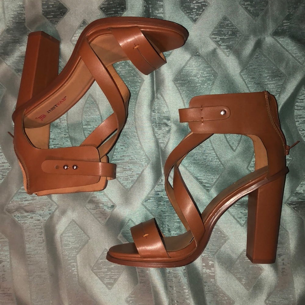 Brown sandal heels